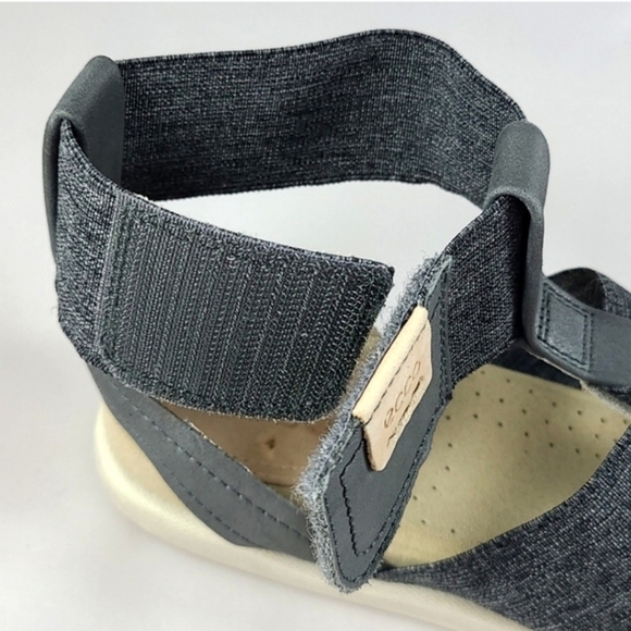 ECCO Damara Gladiator Dark Shadow Grey Strappy Leather Sandals Size 37 - Picture 10 of 15